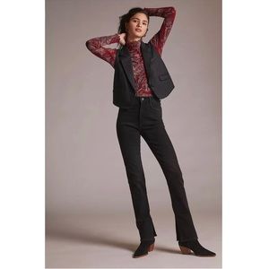 Anthropologie Pilcro The Split Ankle Straight Ultra High Rise Jeans Black 26